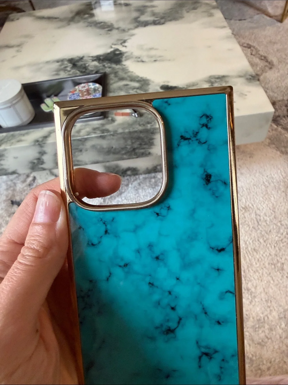 FLAUNT Elite Collection - SQUARE® Gilded Turquoise iPhone Case - iPhone 16 Pro